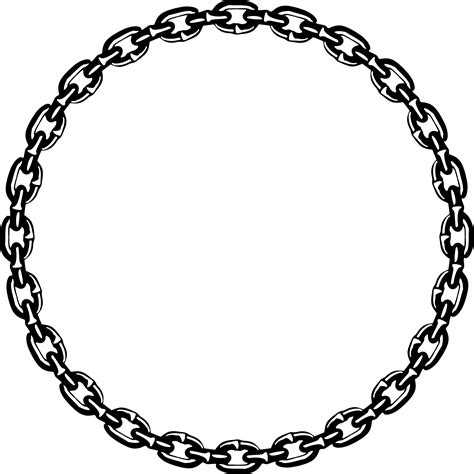 Chain Link Circle Border Sketch Coloring Page