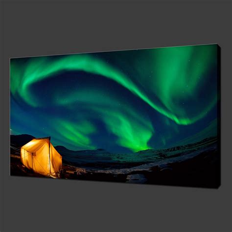 Northern Lights Aurora Quality Picture Canvas Print 30 X 20 Inch Wall