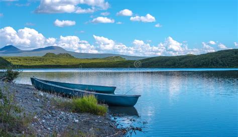 Two Canoes On The Shore Stock Photo Image Of Clear 102772624
