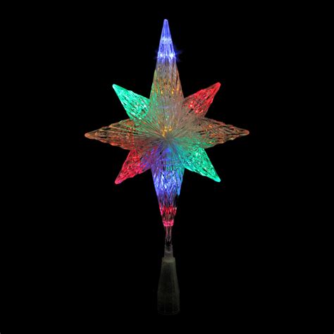 11 Led Lighted Crystal Star Of Bethlehem Christmas Tree Topper Multi