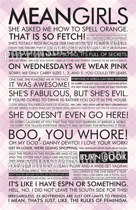Mean Girls Quote Poster From Etsy Love This