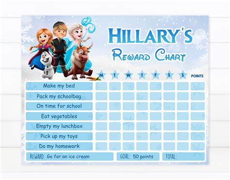 Frozen Reward Chart Reward Chart Chores Chart Etsy New Zealand Images