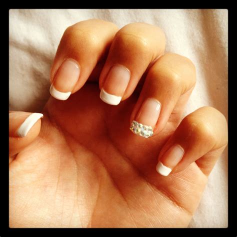 French Manicure With Gems French Manicures Nail Ideas Gems Nails