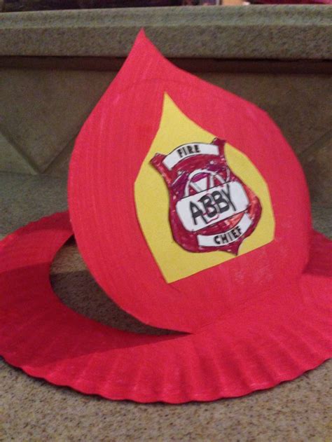 Fireman Hat From Paper Plate Firefighter Crafts Fireman Crafts Fireman Hat
