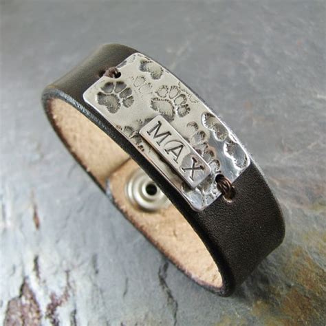 Personalized Pawprint Bracelet Handmade Pmc Fine Silver Link Etsy