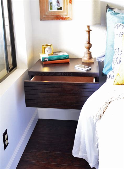 Two Modern Hanging Floating Nightstands Drawers Mayan