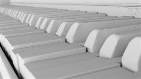 3d Old Piano Keys Close Up By Paweł Brzustowski
