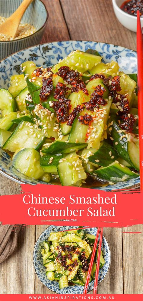 Chinese Smashed Cucumber Salad Asian Inspirations Recipe Cucumber
