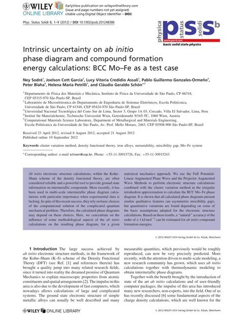 PDF Intrinsic Uncertainty On Ab Initio Phase Diagram And Compound