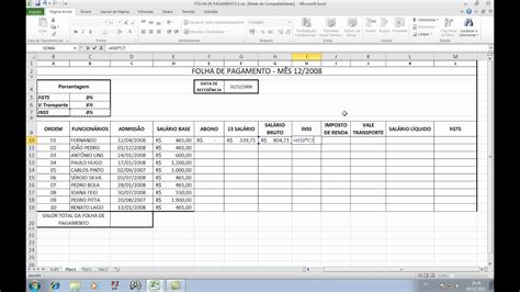 Planilha Folha De Pagamento Excel Edubrainaz