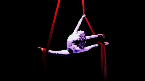 Aerial Silk Acrobatic Gymnastics Performance With Symphonic Orchestra