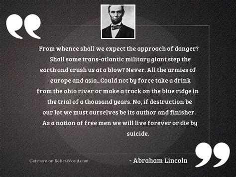 From Whence Shall We Expect Inspirational Quote By Abraham Lincoln