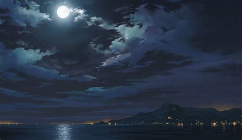 Clouds Landscape Moon Night Nobody Original Purupuru Scenic Sky Stars