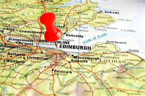 Edinburgh Map With Pin Stock Photo Image Of Location 40469690