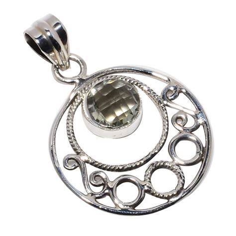 Nature Green Amethyst Pendant Sterling Silver Mm Mhbap