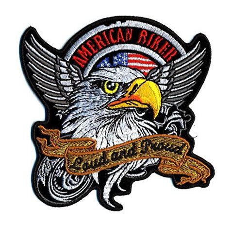 Embroidered Iron On Patch American Biker Loud And Proud 4