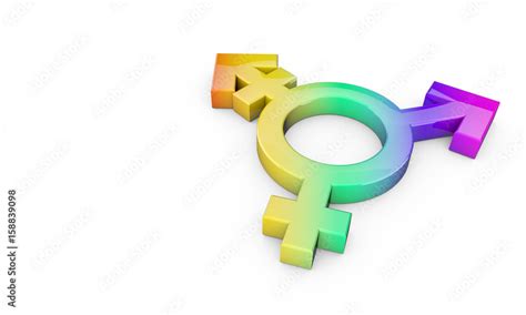 Transsexual Symbol On A Plain White Background 3d Rendering Stock Illustration Adobe Stock