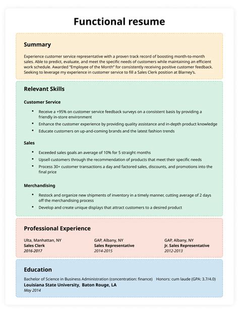 Functional Resume Template Examples And Writing Guide 2023