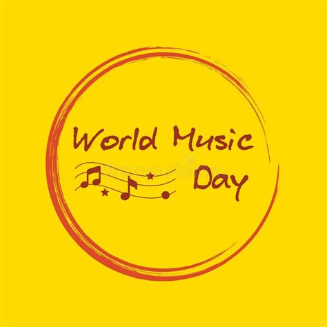 World Music Day With Yellow Base Color Stock Vector Illustration Of