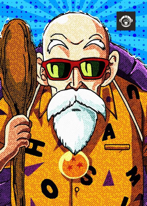 Check spelling or type a new query. Dragon Ball Z character Master Roshi in digital pop art painting printed on metal poster. | Pop ...
