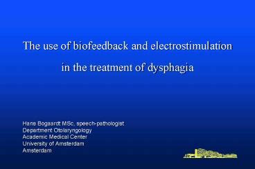 PPT The Use Of Biofeedback And Electrostimulation In The Treatment Of Dysphagia PowerPoint