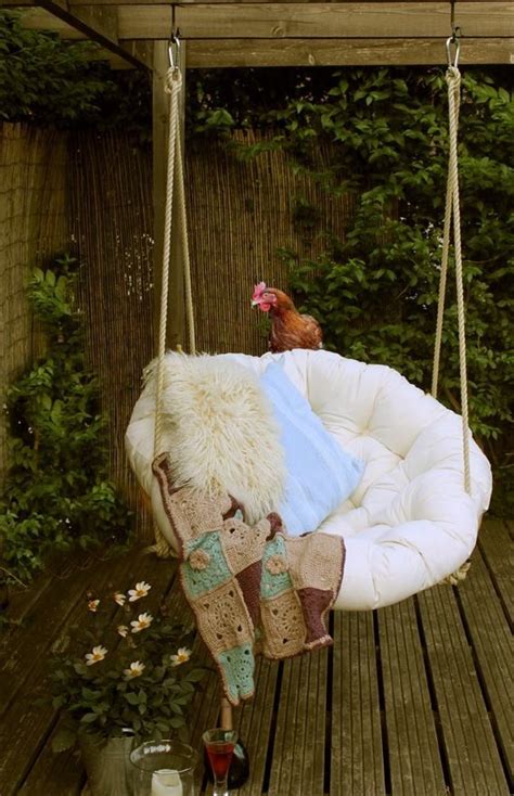 Even Our Chickens Love Using A Swinging Papasan Chair Papasanchair