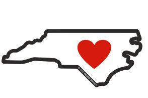 Heart in North Carolina NC Sticker,All-Weather Premium Vinyl Sticker - The Heart Sticker Company