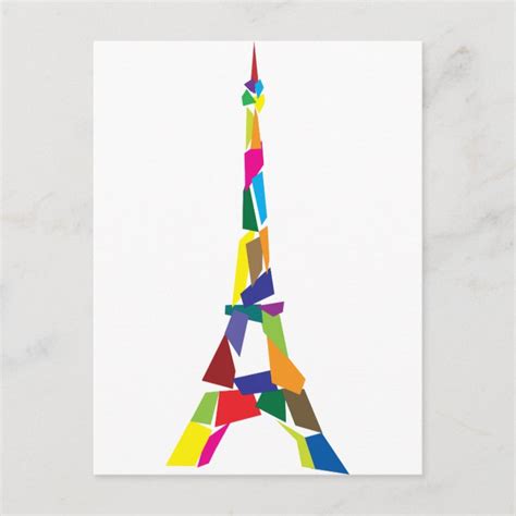 Abstract Eiffel Tower France Paris Postcard Zazzle