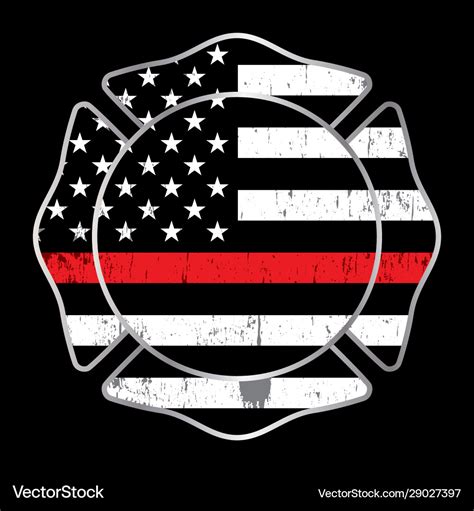 Firefighter Thin Red Line Badge Emblem Royalty Free Vector