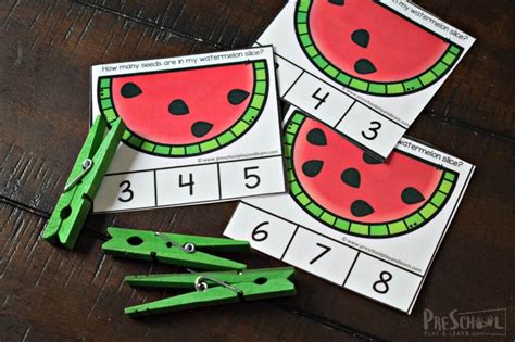 Free Watermelon Count To 10 Clip Cards