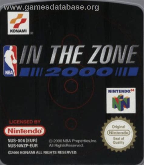 Nba In The Zone 2000 Nintendo N64 Artwork Cartridge Top