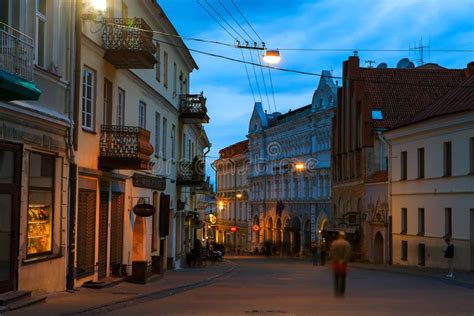 Vilnius Old Town At Night Editorial Photo Image Of Famous 118468826