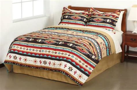 Southwest Turquoise Native American King Comforter Set 8 Piece Bed In