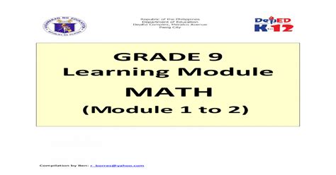 Grade 9 Learning Module in Math - Module 1 and 2