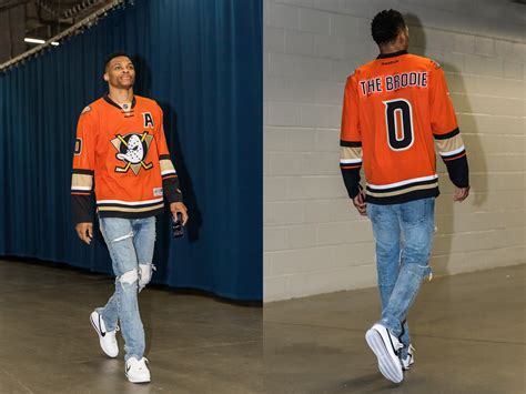 At various events and press conferences, he's sported colorful printed shirts, a. Every Outfit Russell Westbrook Has Worn During the 2016 ...