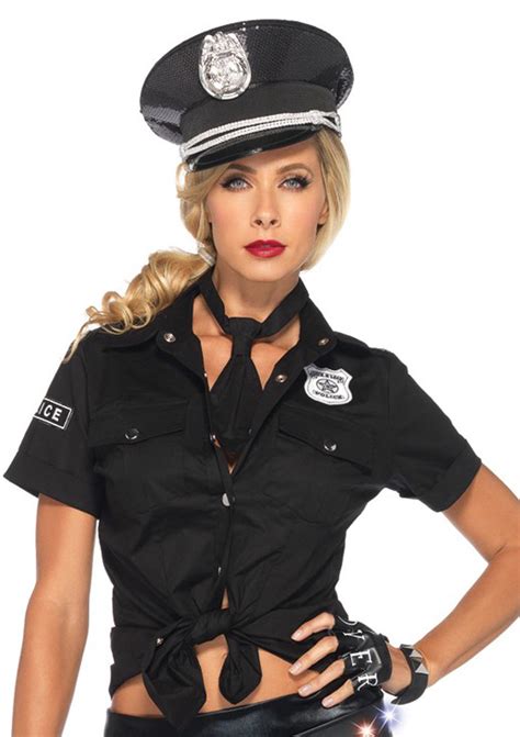 Sexy Police Cop Uniform Officer Costume Women Halloween Cosplay Fancy Top Tie Ebay