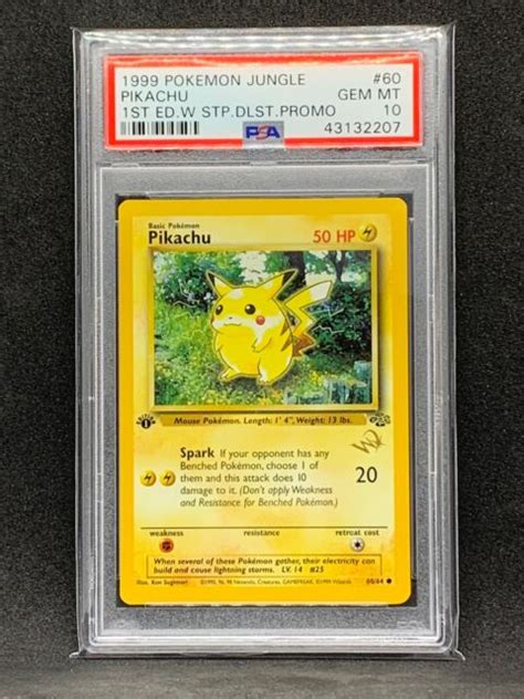 Psa 10 Pikachu 6064 1st Ed Wotc Gold W Stamped Promo Ebay