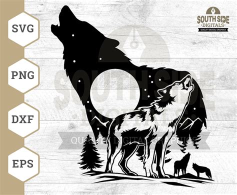 Howling Wolf Svg File Wolf Svg Mountain Wolf Svg Wolf Pack Etsy New