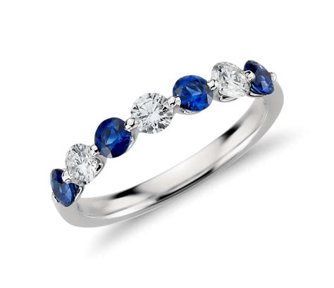 Floating Sapphire And Diamond Ring In 18k White Gold Tanary Jewelry