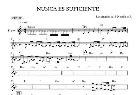 Nunca Es Suficiente Arr Mateo Aguilar Sheet Music Maria Daniela