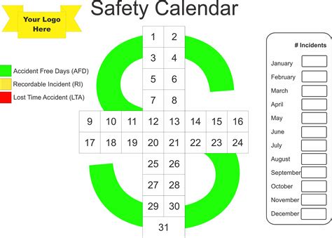 Safety Cross Daily With Recordable Incident Totals Industry Visuals