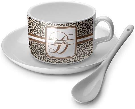 Leopard Print Tea Cup Set Of 4 Personalized You Customize It