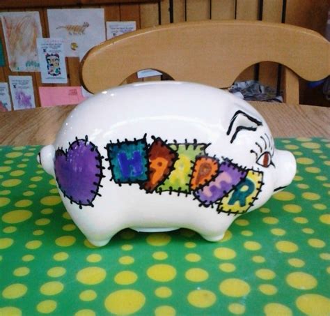 See more ideas about piggy bank, piggy, hand painted. Piggy Bank Painted By Customer #pottery #colormemine # ...
