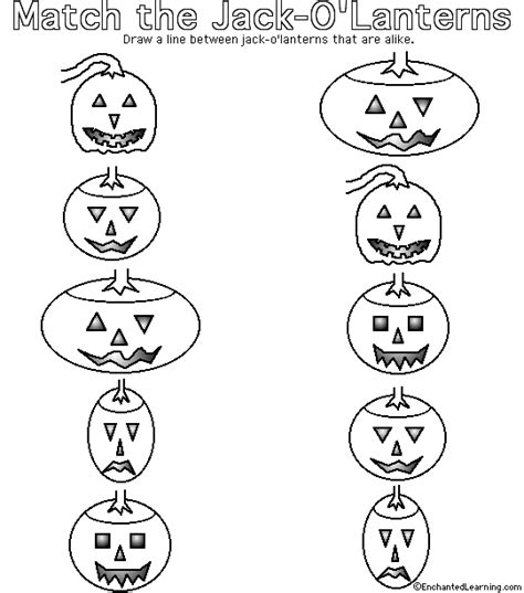 Jack Olantern Matching Printout