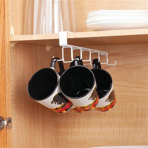 White Cupboard Cup Hanger Coffee Cup Rack Miles Kimball