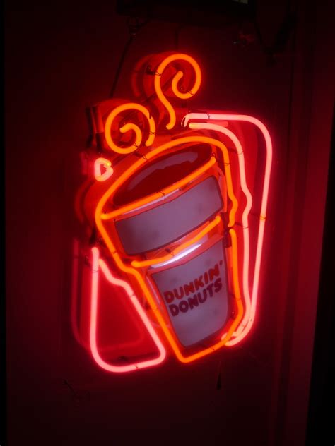 Neon Cup Dunkin Donuts Sic Sign Taken With Panasonic 2 Flickr