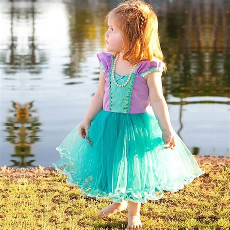 Pretty Princess Girl Party Dress Tutu Birthday Outfit Dress Up Little