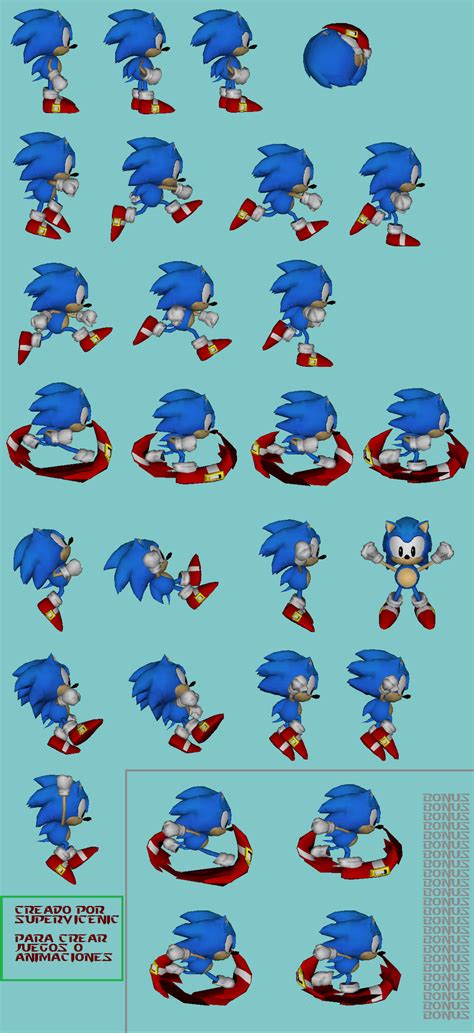 Classic Sonic 3d Sprites By Supervicenic On Deviantart