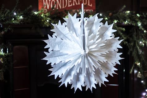 Pack Of 12 Paper Snowflake Christmas Hanging Decorations Paper