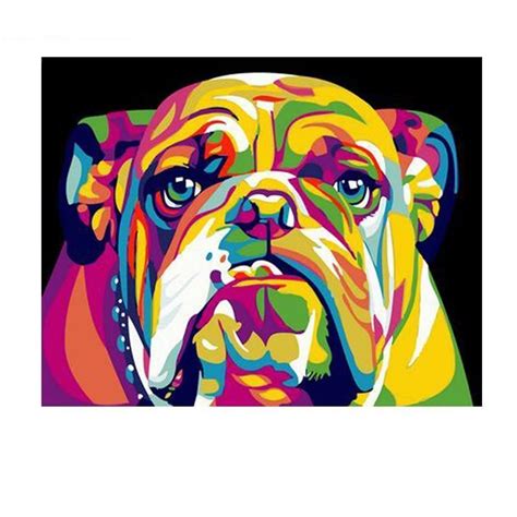 Psychedelic Bull Dog Animal Paintings Dog Paintings Painting
